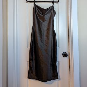 Black Cocktail Dress. This feels like a heavy satin material.